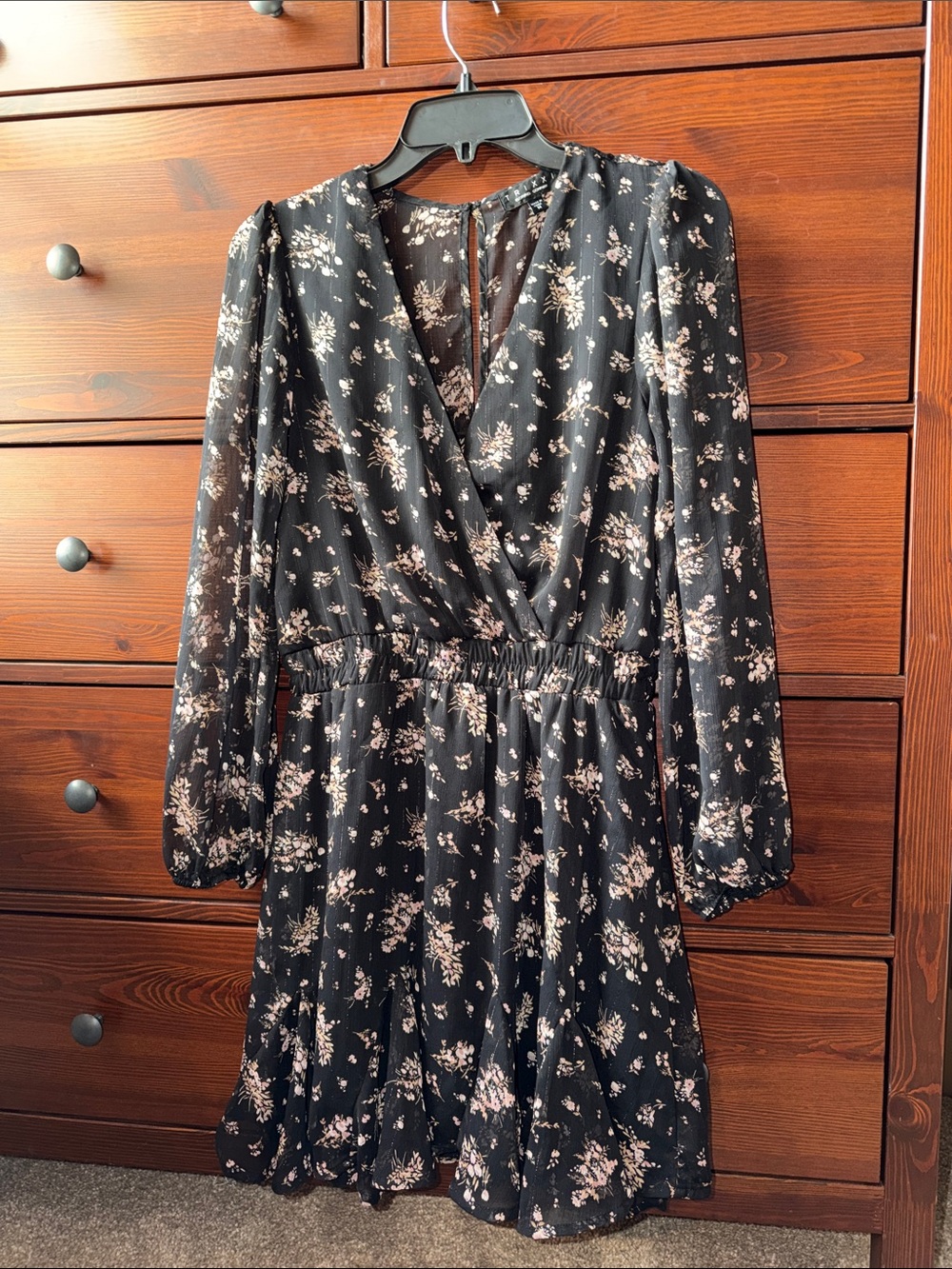 Trixxi Romantic Floral Wrap-Style Dress | Size M | Boho Wedding Guest Dress